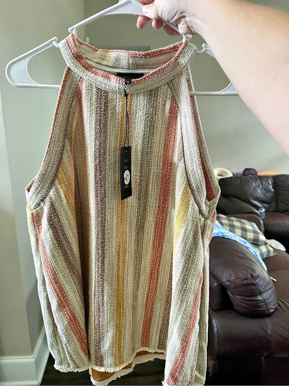 NWT W5 Anthropologie Fall Tank Fringed Bottom NWT Size M